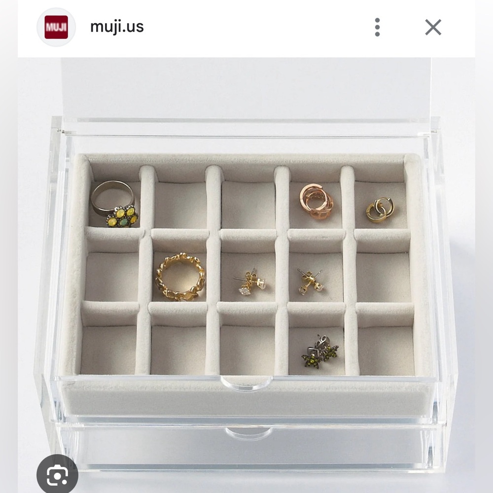 MUJI jewelry box | Acrylic Case with Stackable Velour Cases